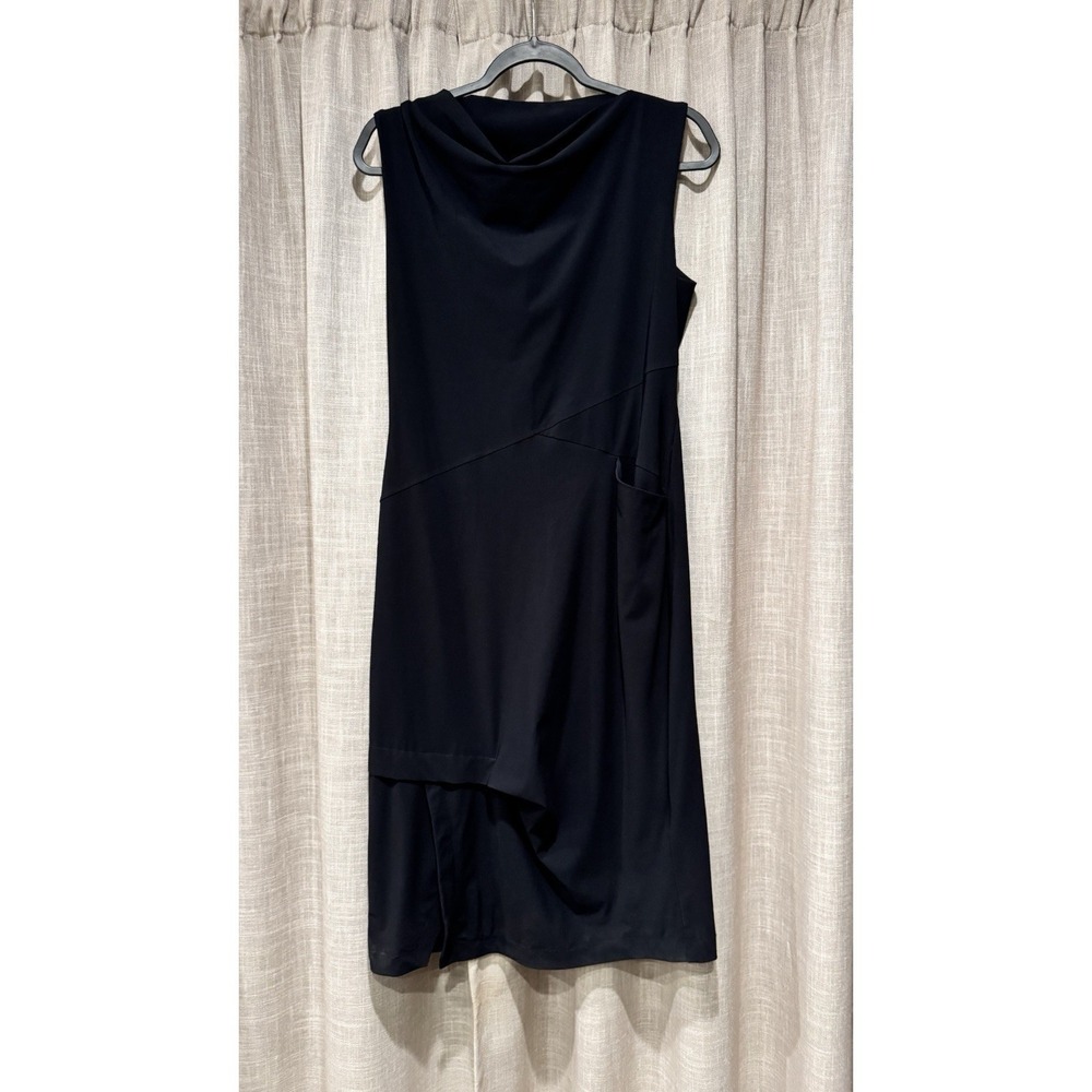 Porto San Francisco Black Cowl Neck Sleeveless Midi Sheath Dress Sz 1 - Small 6